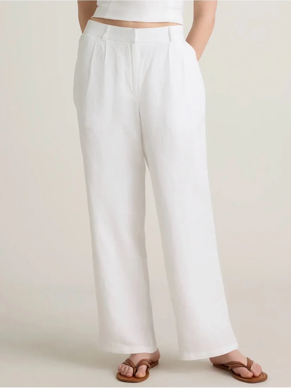 100% European Linen Pleated Trouser